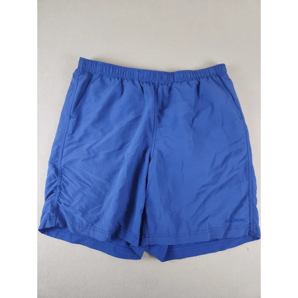 LL Bean Swim Trunks Mens size Med Mesh lined Shorts  Blue